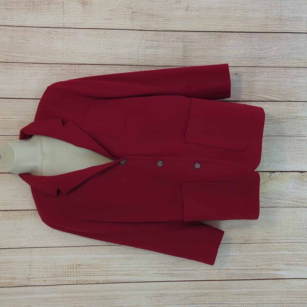 Vintage Red Wool Blazer/ Coat 8 Petite